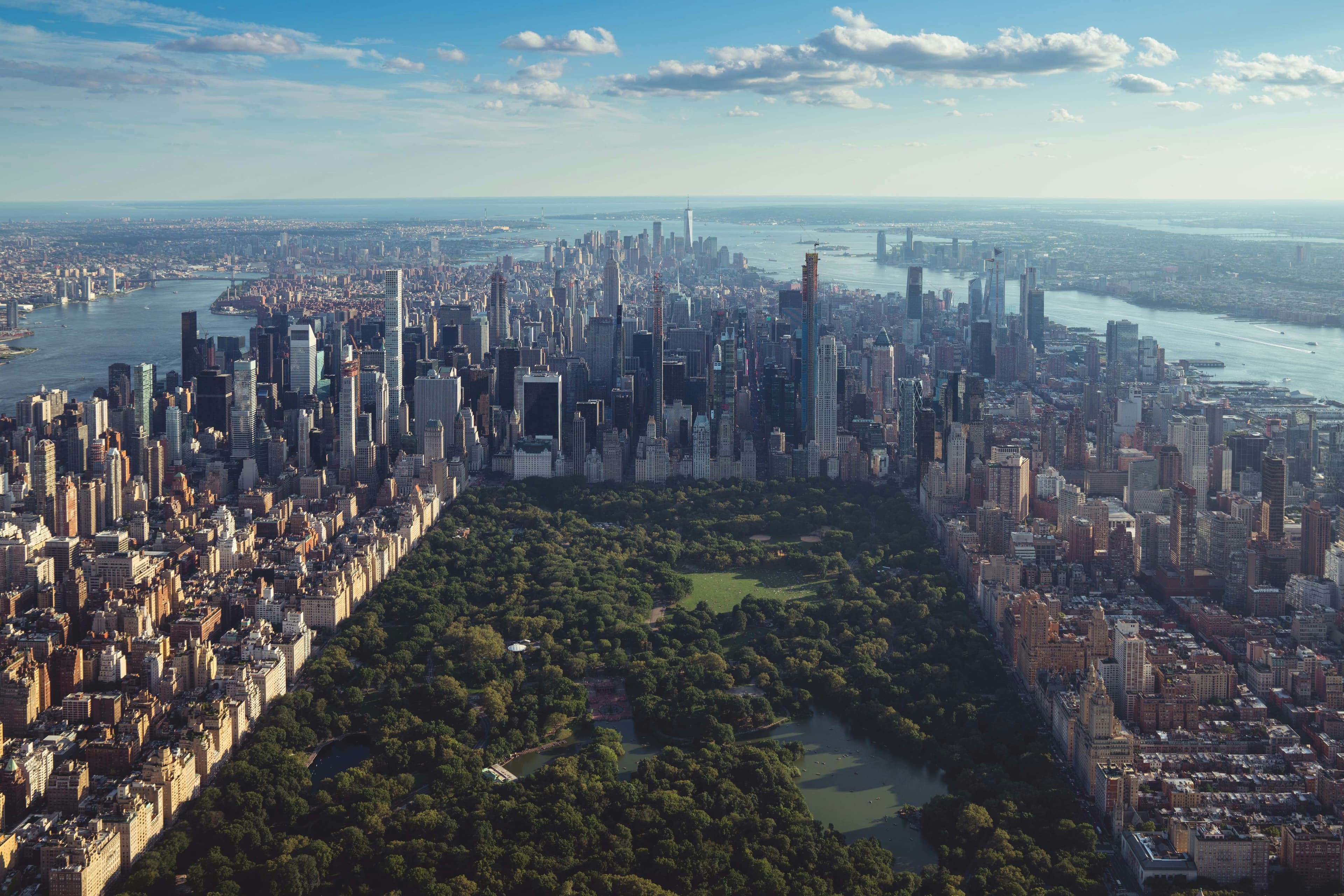 Aerial view of New York City skyline